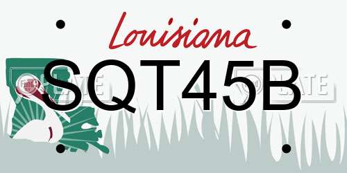 SQT45B Louisiana License Plate