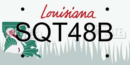 SQT48B Louisiana License Plate