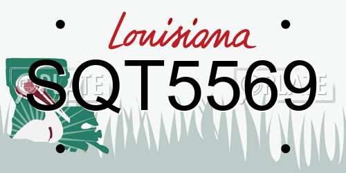 SQT5569 Louisiana License Plate