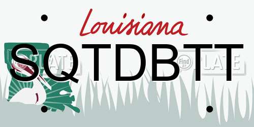 SQTDBTT Louisiana License Plate