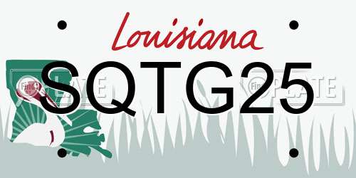 SQTG25 Louisiana License Plate