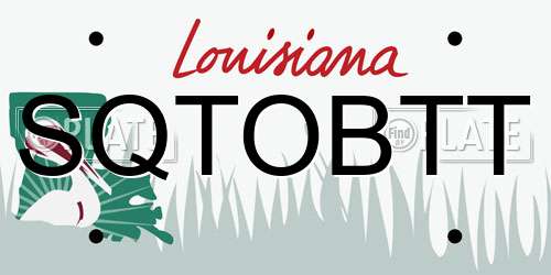 SQTOBTT Louisiana License Plate