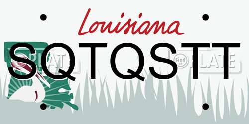 SQTQSTT Louisiana License Plate