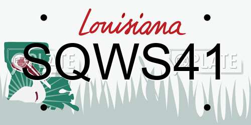 SQWS41 Louisiana License Plate