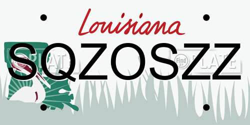 SQZOSZZ Louisiana License Plate