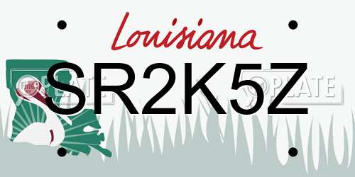 SR2K5Z Louisiana License Plate