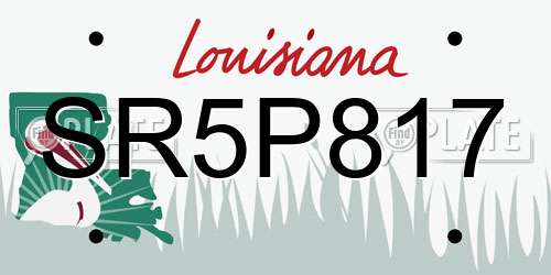 SR5P817 Louisiana License Plate
