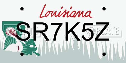 SR7K5Z Louisiana License Plate