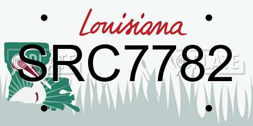 SRC7782 Louisiana License Plate
