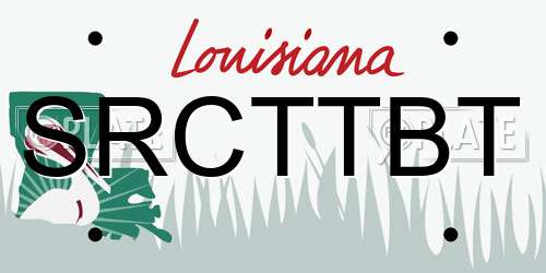 SRCTTBT Louisiana License Plate