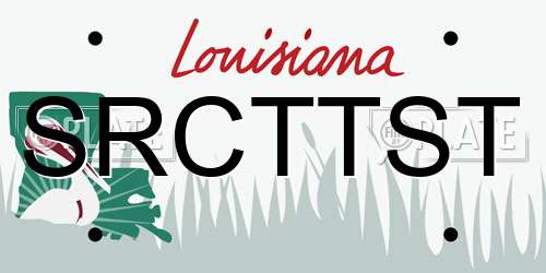 SRCTTST Louisiana License Plate