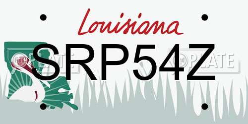 SRP54Z Louisiana License Plate