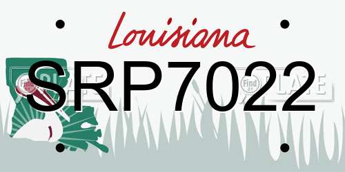 SRP7022 Louisiana License Plate