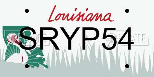 SRYP54 Louisiana License Plate