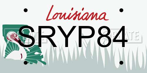 SRYP84 Louisiana License Plate