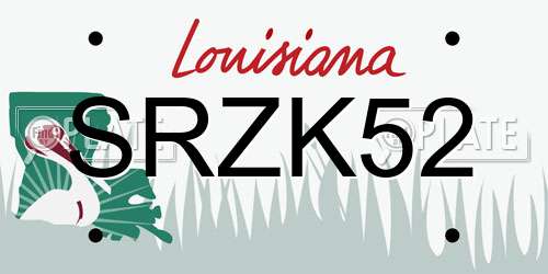 SRZK52 Louisiana License Plate