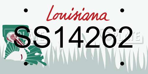 SS14262 Louisiana License Plate