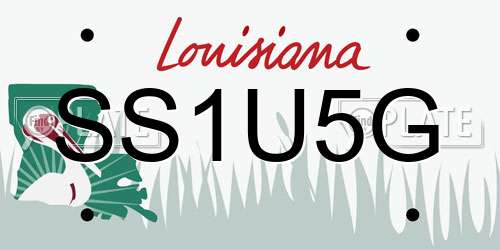 SS1U5G Louisiana License Plate