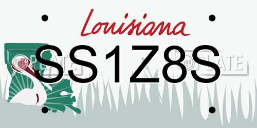 SS1Z8S Louisiana License Plate
