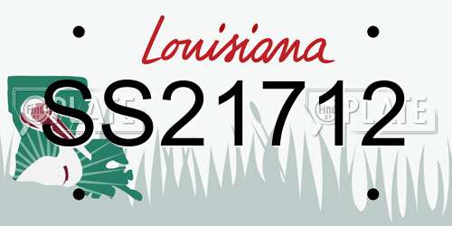 SS21712 Louisiana License Plate