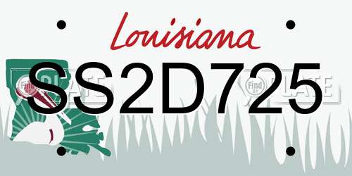 SS2D725 Louisiana License Plate