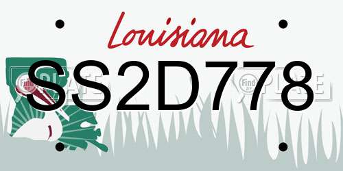 SS2D778 Louisiana License Plate
