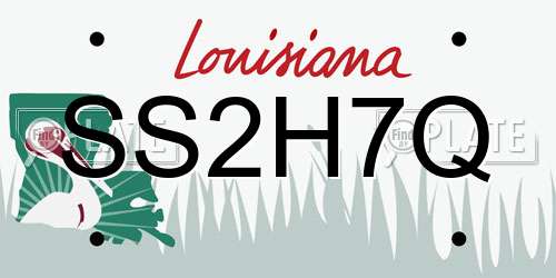 SS2H7Q Louisiana License Plate