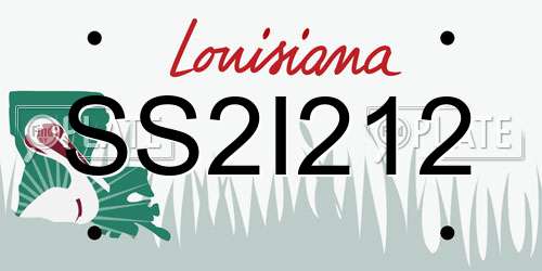 SS2I212 Louisiana License Plate