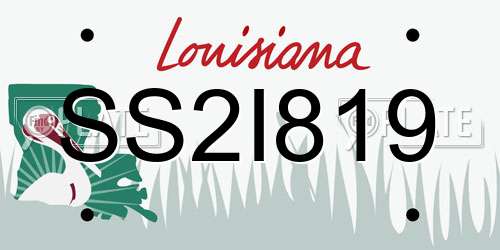 SS2I819 Louisiana License Plate