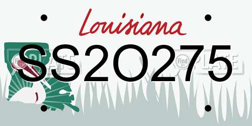 SS2O275 Louisiana License Plate