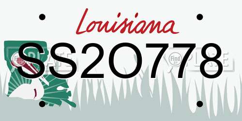 SS2O778 Louisiana License Plate