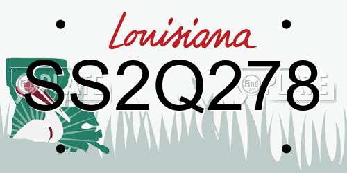 SS2Q278 Louisiana License Plate