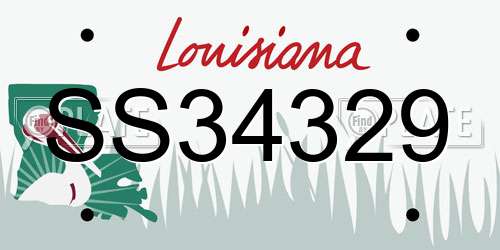SS34329 Louisiana License Plate