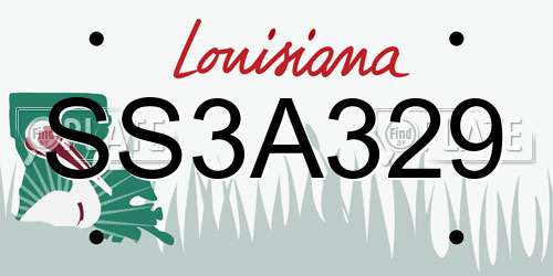 SS3A329 Louisiana License Plate