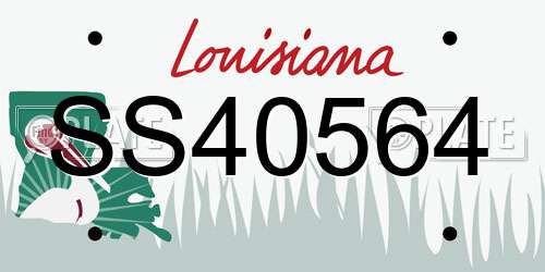 SS40564 Louisiana License Plate