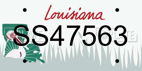 SS47563 Louisiana License Plate