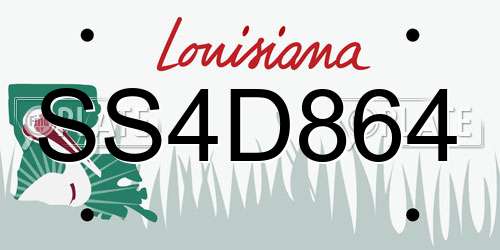 SS4D864 Louisiana License Plate