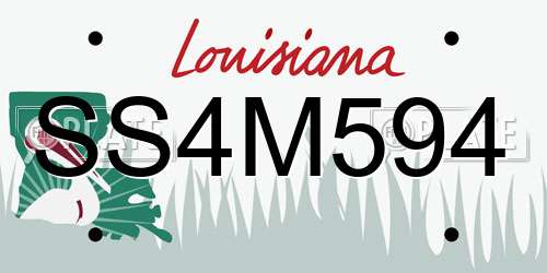 SS4M594 Louisiana License Plate