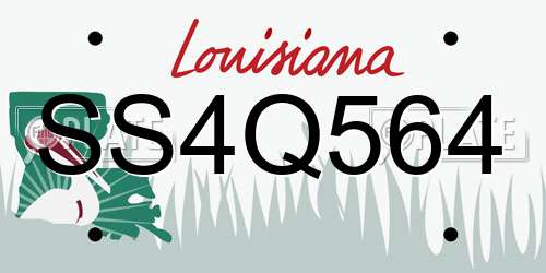 SS4Q564 Louisiana License Plate