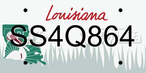 SS4Q864 Louisiana License Plate