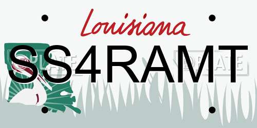 SS4RAMT Louisiana License Plate