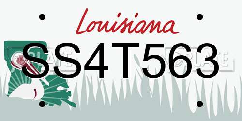 SS4T563 Louisiana License Plate