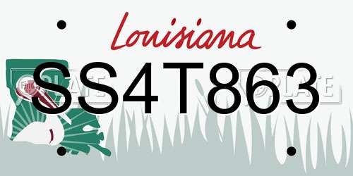 SS4T863 Louisiana License Plate