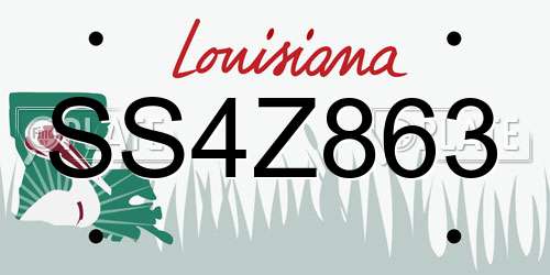 SS4Z863 Louisiana License Plate