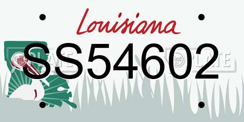 SS54602 Louisiana License Plate