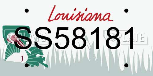 SS58181 Louisiana License Plate