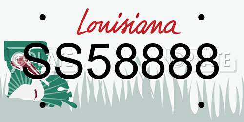 SS58888 Louisiana License Plate
