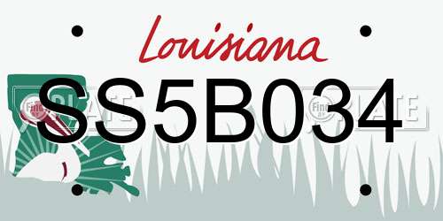 SS5B034 Louisiana License Plate