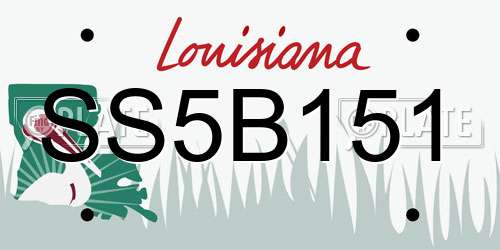 SS5B151 Louisiana License Plate