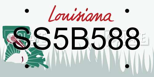 SS5B588 Louisiana License Plate